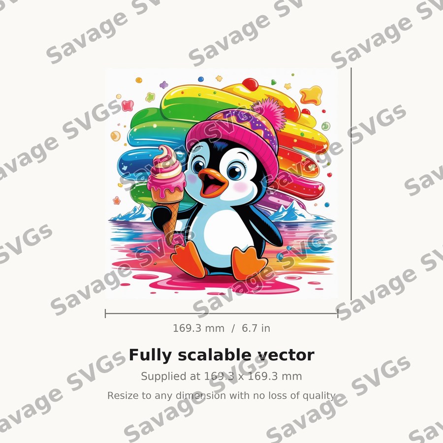 Penguin With Ice Cream
