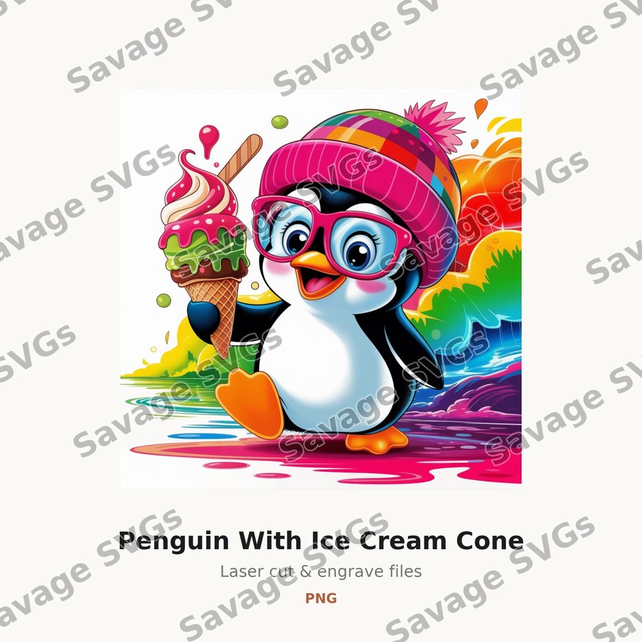 Penguin With Ice Cream Cone