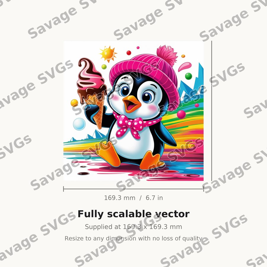 Penguin With Ice Cream