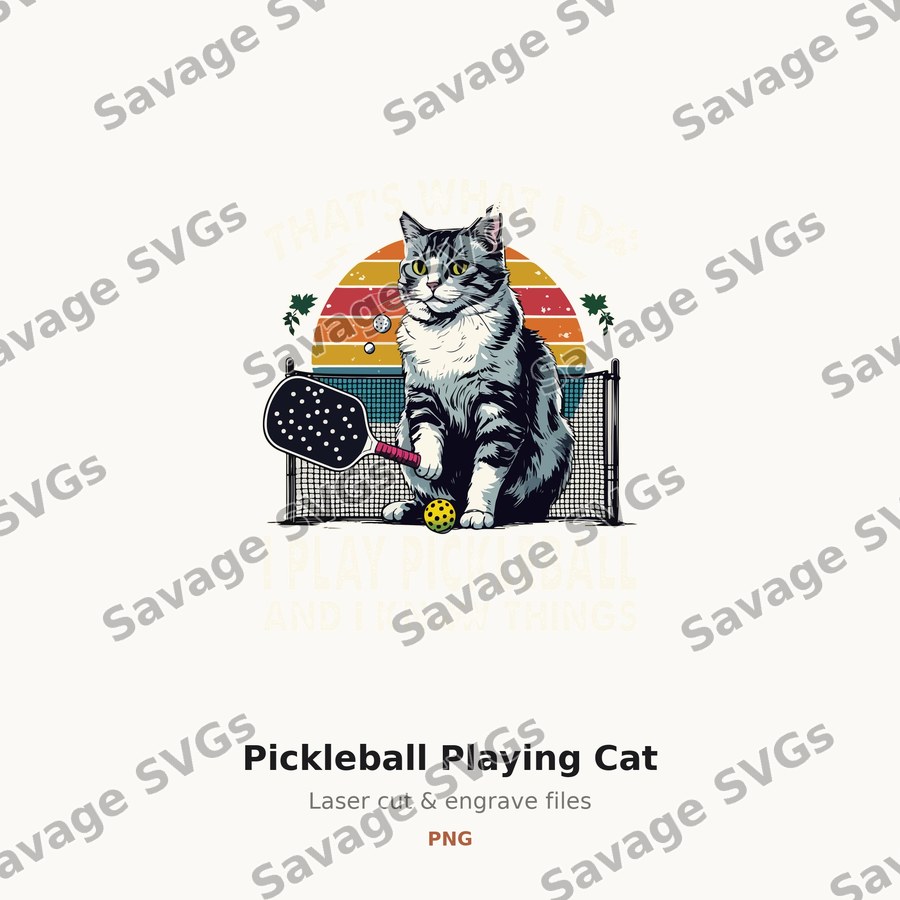 Pickleball Playing Cat