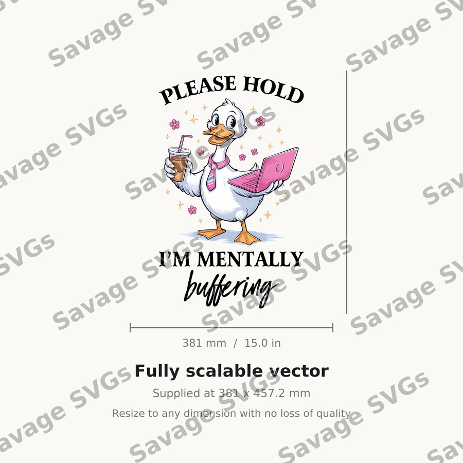Please Hold Mentally Buffering Duck