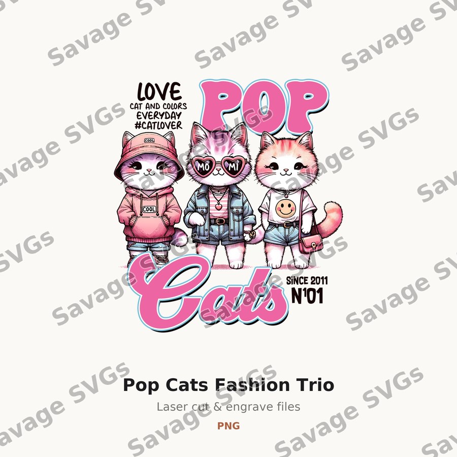 Pop Cats Fashion Trio