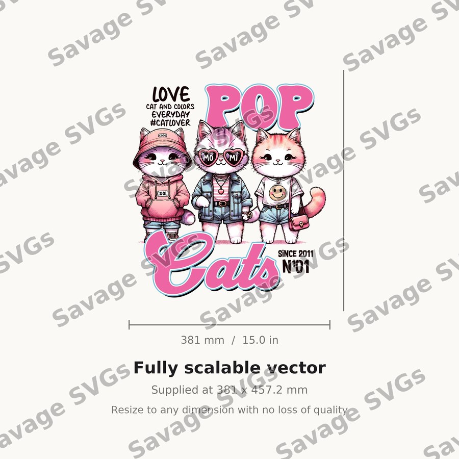 Pop Cats Fashion Trio