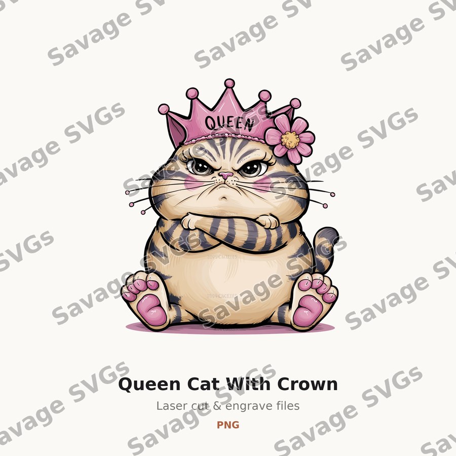 Queen Cat With Crown