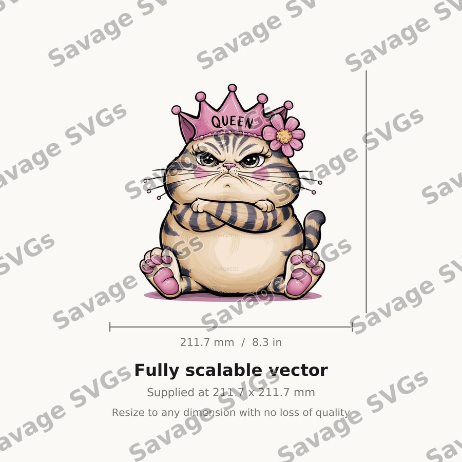 Queen Cat With Crown