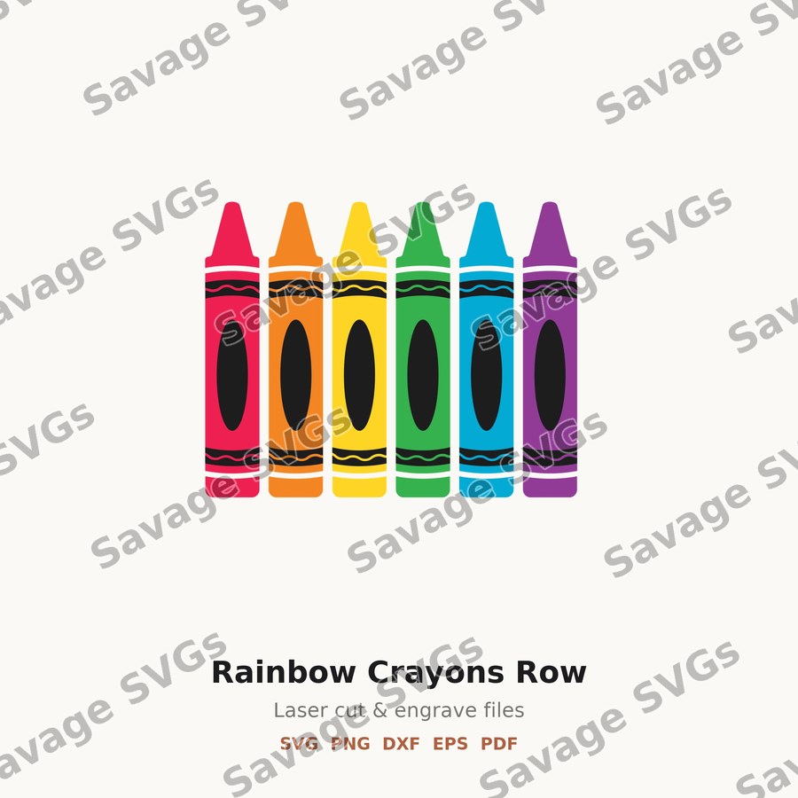 Rainbow Crayons Row