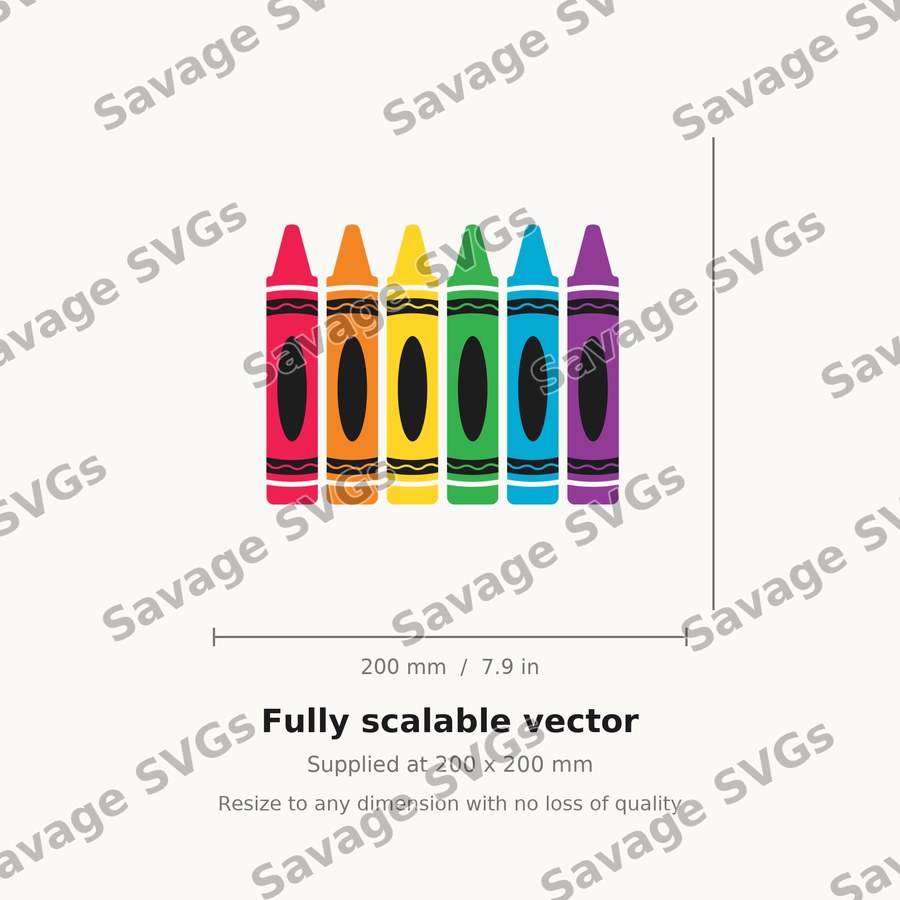 Rainbow Crayons Row