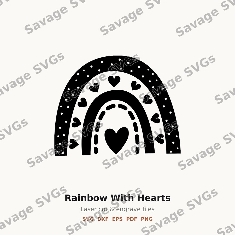 Rainbow With Hearts