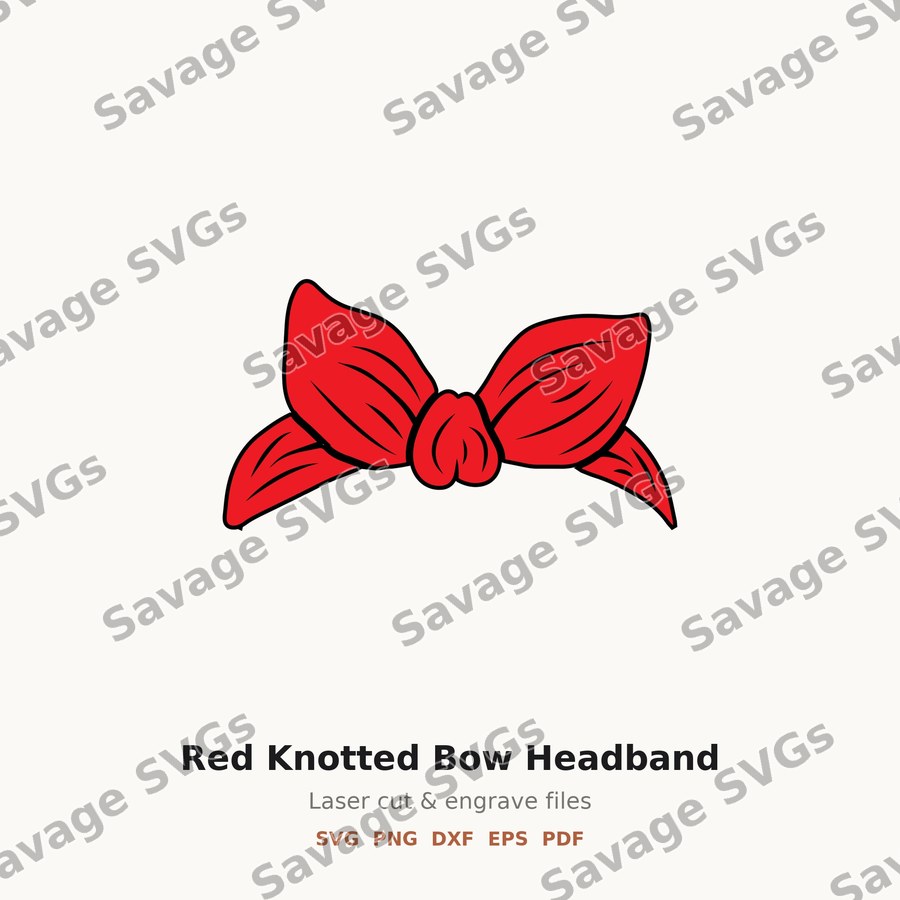 Red Knotted Bow Headband