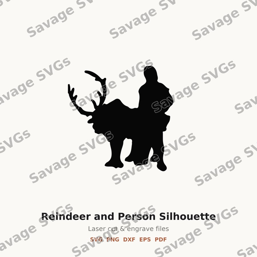Reindeer and Person Silhouette