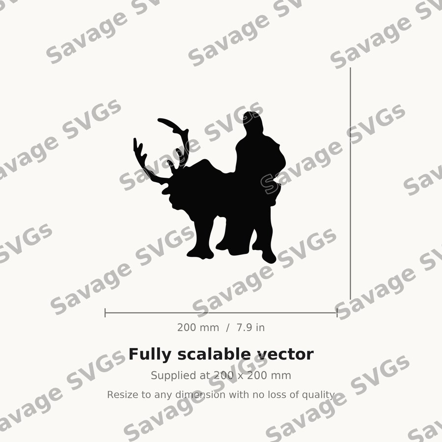 Reindeer and Person Silhouette