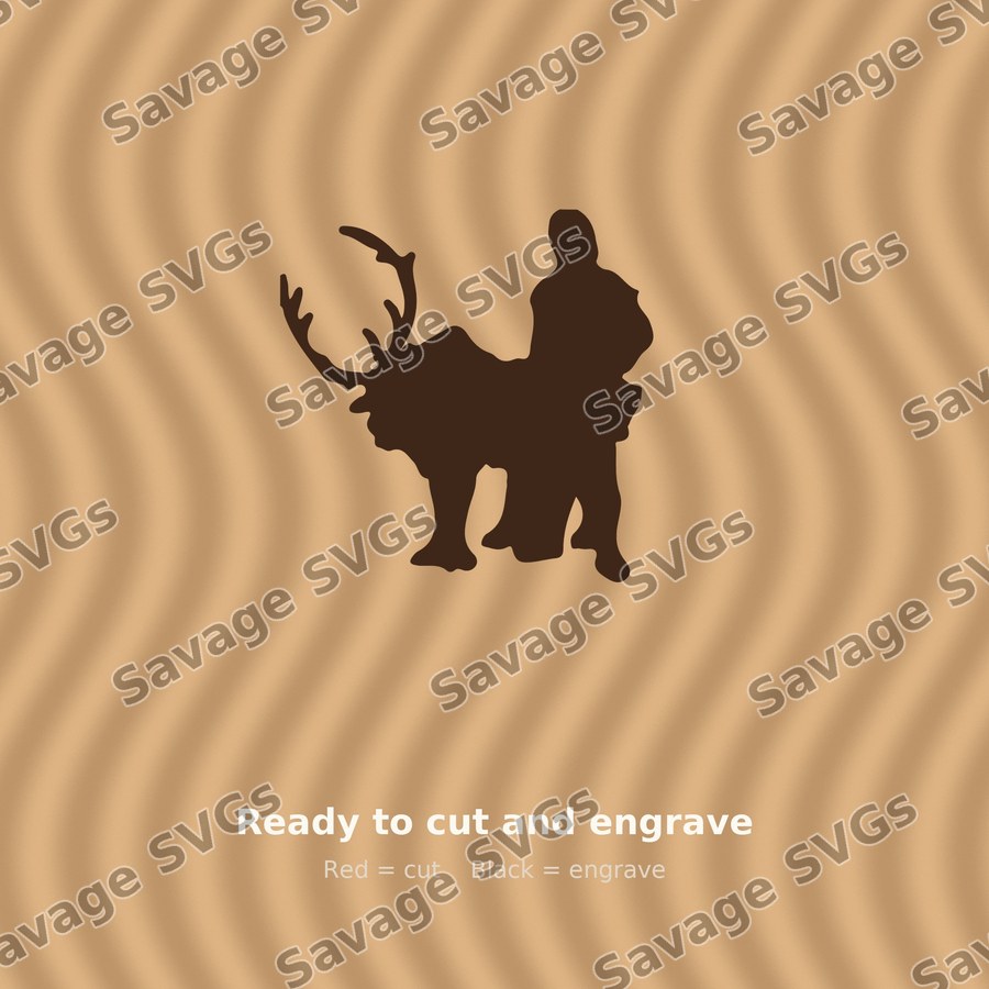 Reindeer and Person Silhouette