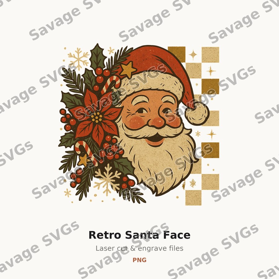 Retro Santa Face