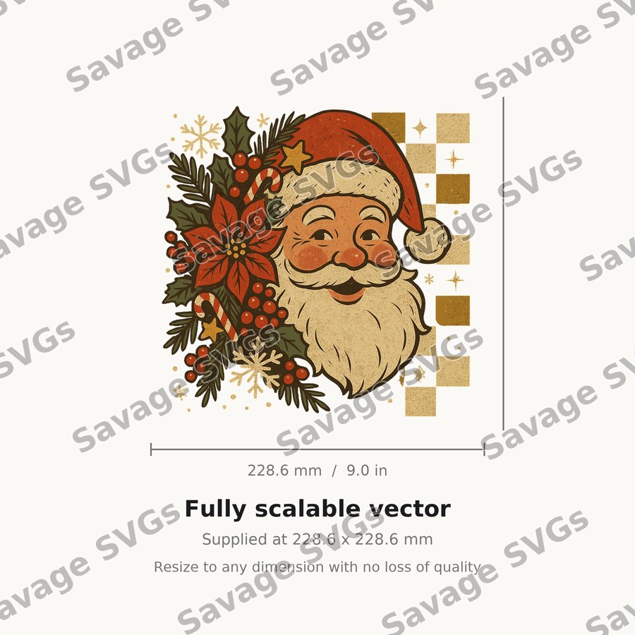 Retro Santa Face