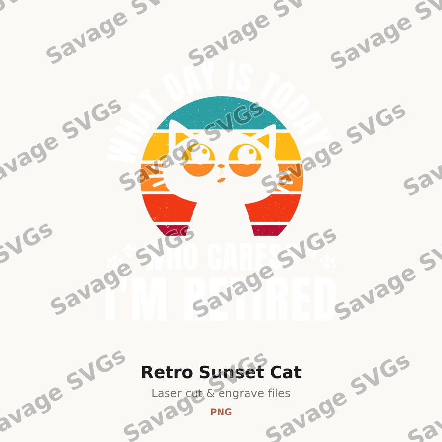 Retro Sunset Cat