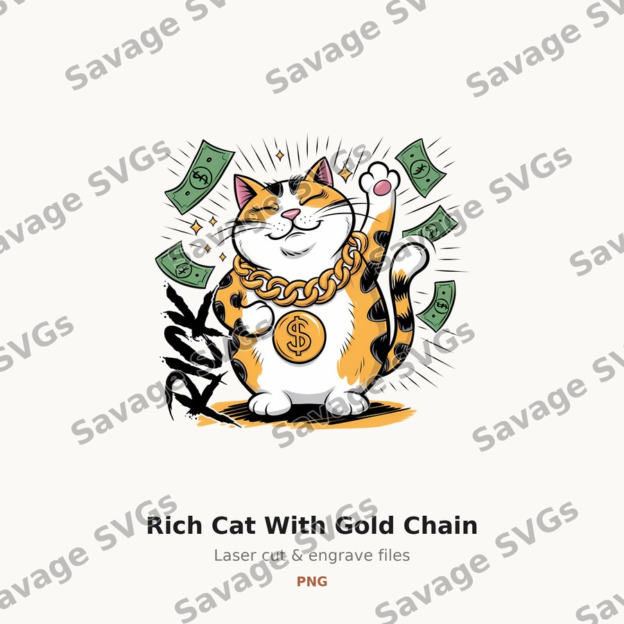 Rich Cat With Gold Chain
