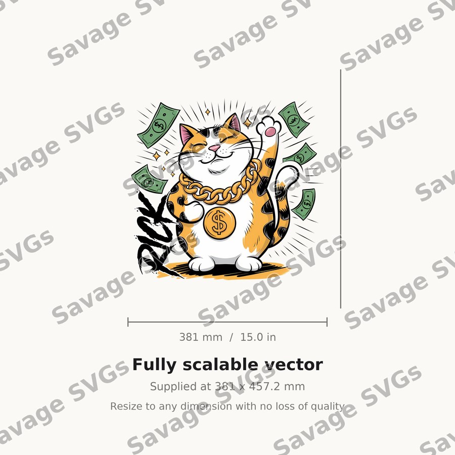 Rich Cat With Gold Chain