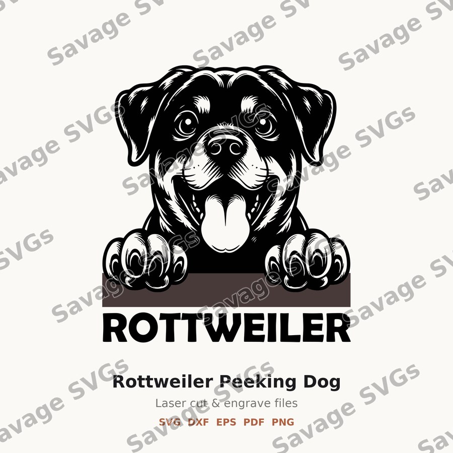 Rottweiler Peeking Dog