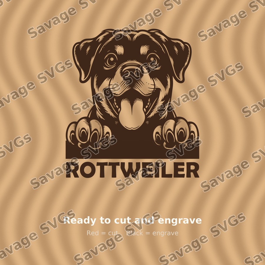 Rottweiler Peeking Dog