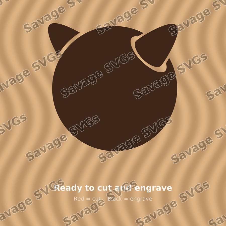 Round Cat Face Silhouette