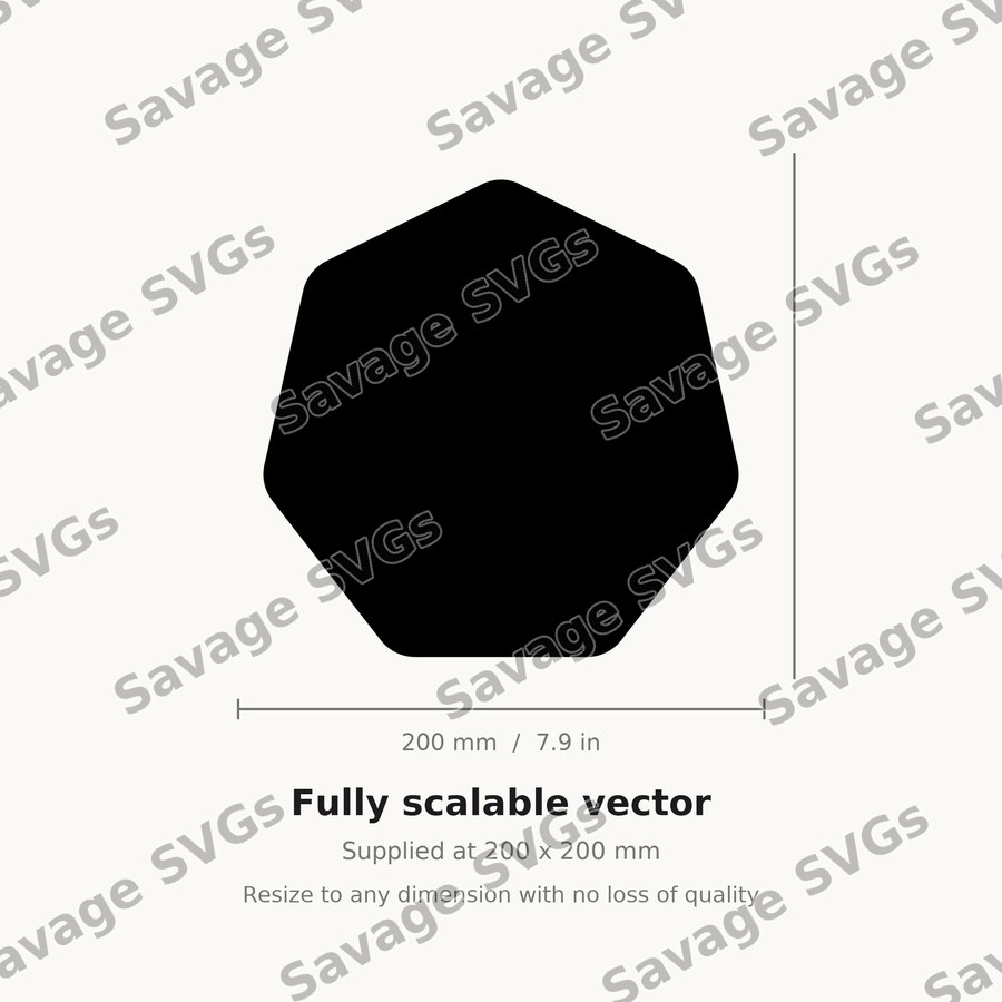 Rounded Heptagon Shape