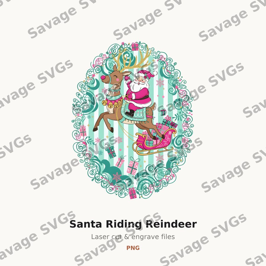 Santa Riding Reindeer