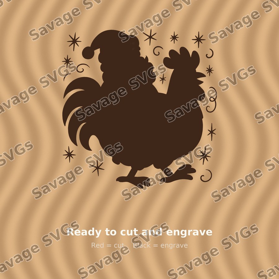 Santa Riding Rooster