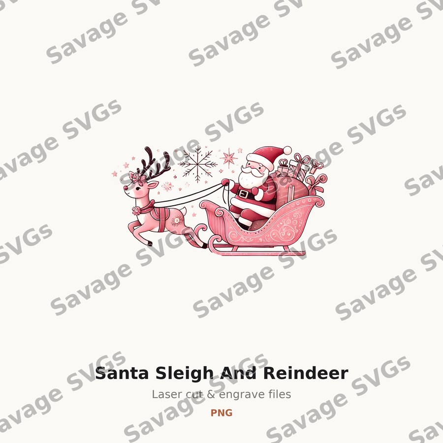 Santa Sleigh And Reindeer