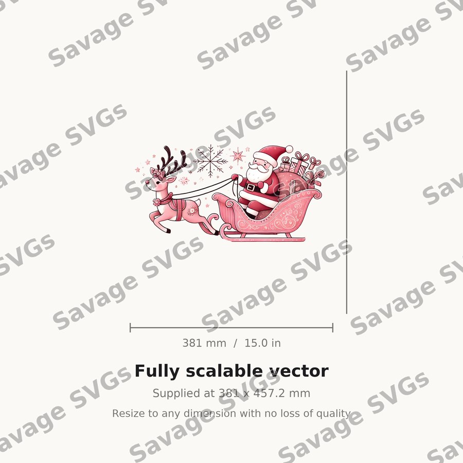 Santa Sleigh And Reindeer