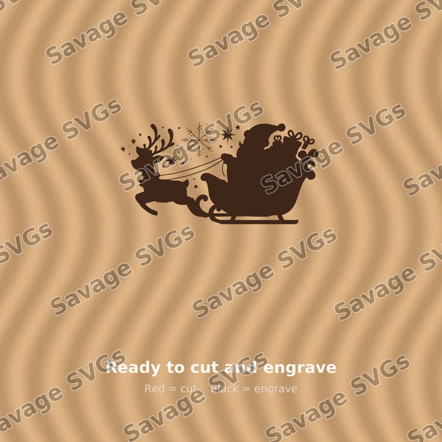 Santa Sleigh And Reindeer