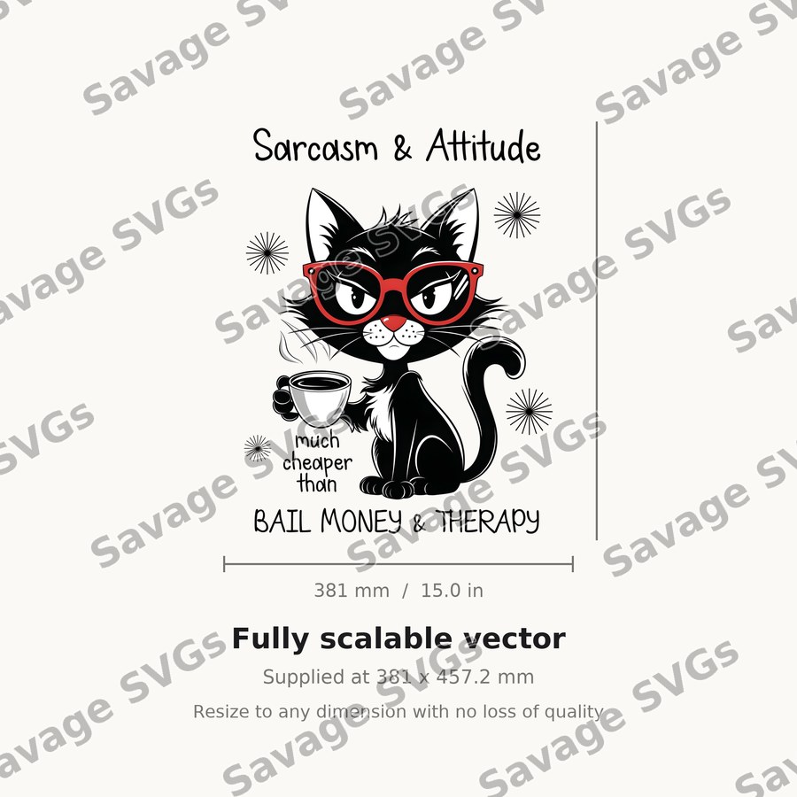 Sarcastic Cat With Coffee