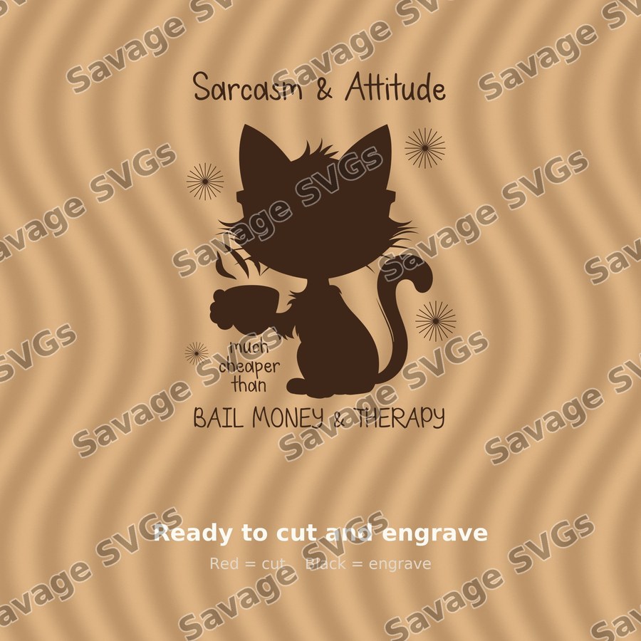 Sarcastic Cat With Coffee