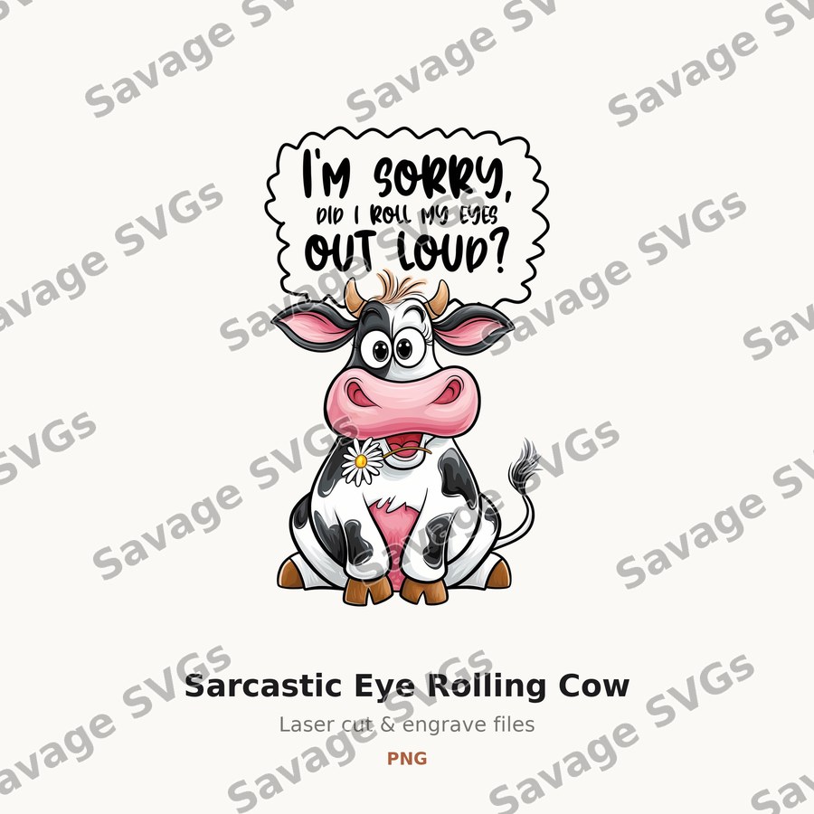 Sarcastic Eye Rolling Cow