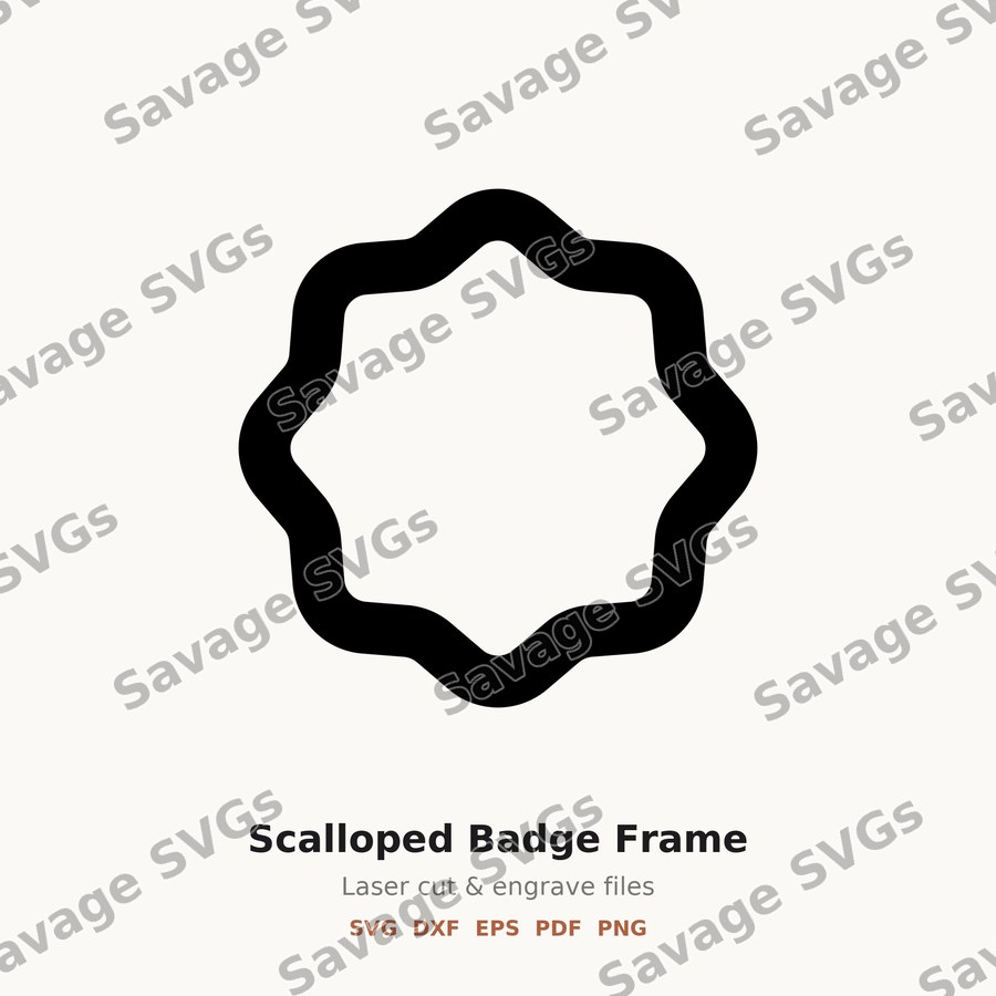 Scalloped Badge Frame