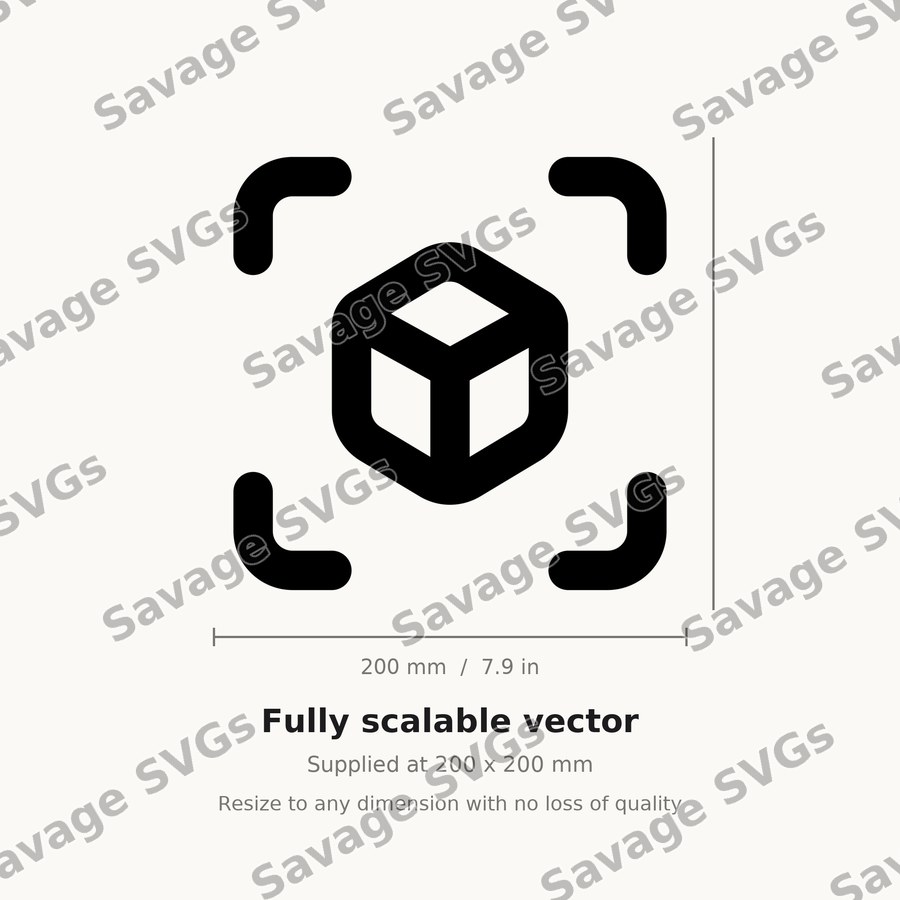 Scan Frame Cube Icon
