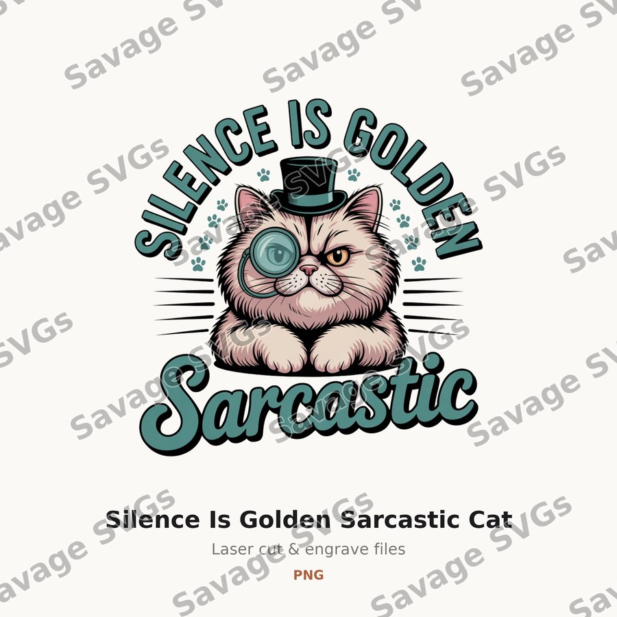 Silence Is Golden Sarcastic Cat
