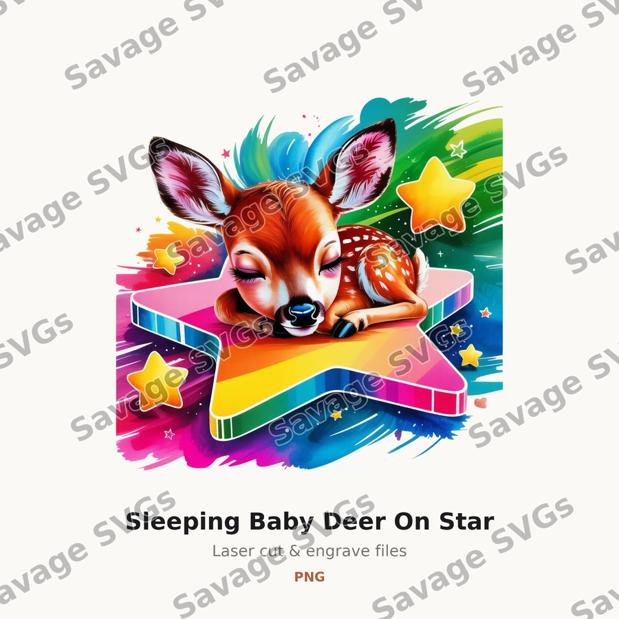Sleeping Baby Deer On Star