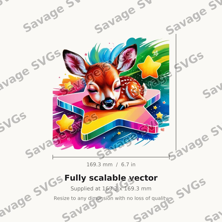 Sleeping Baby Deer On Star