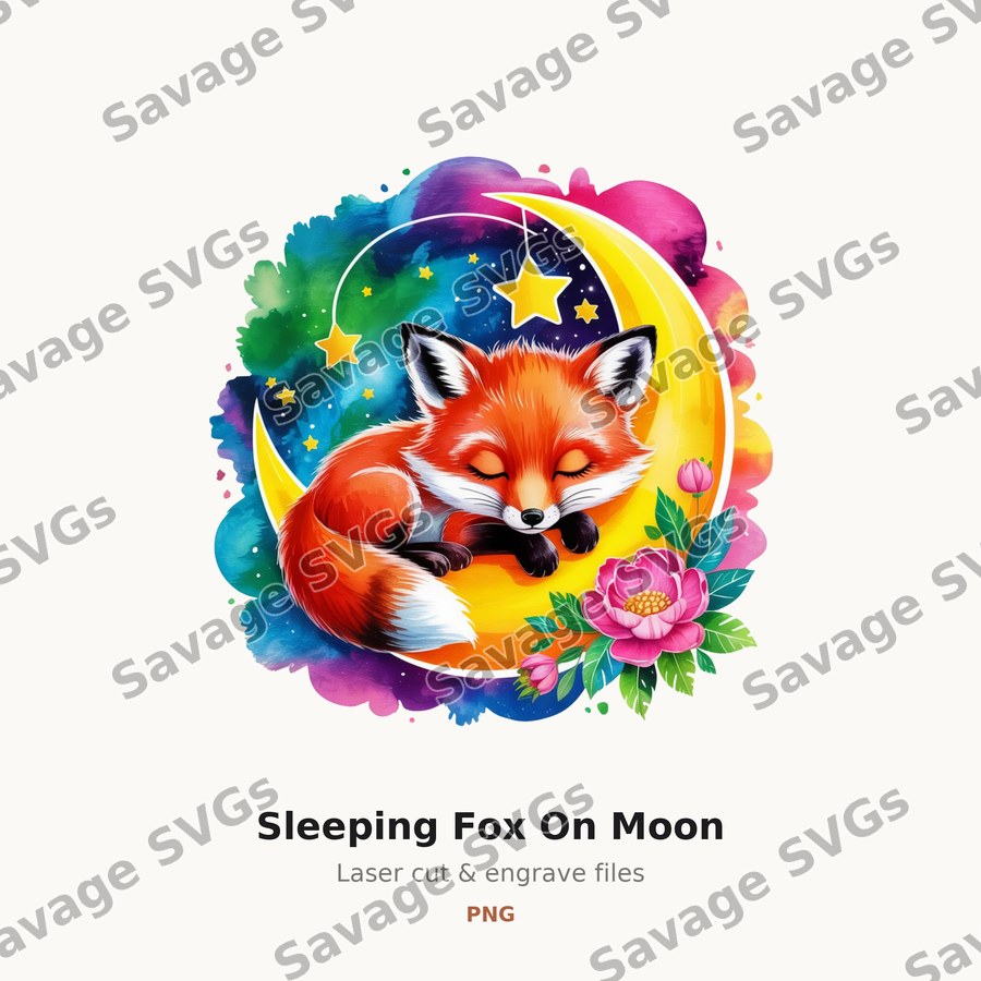 Sleeping Fox On Moon