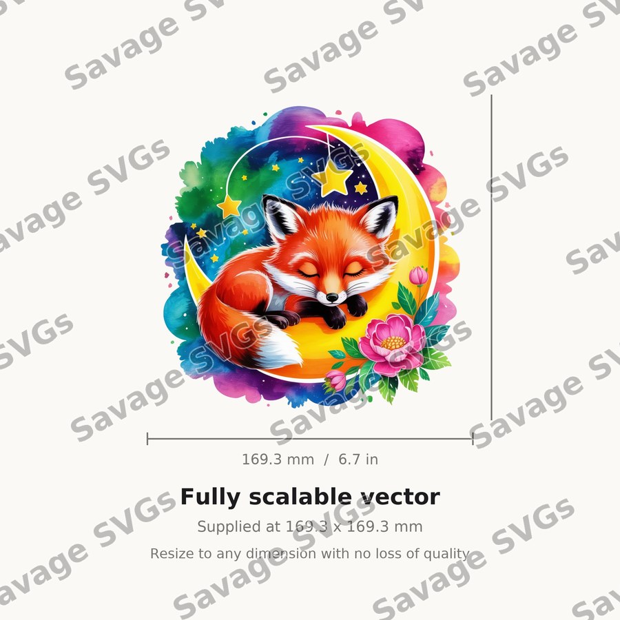 Sleeping Fox On Moon