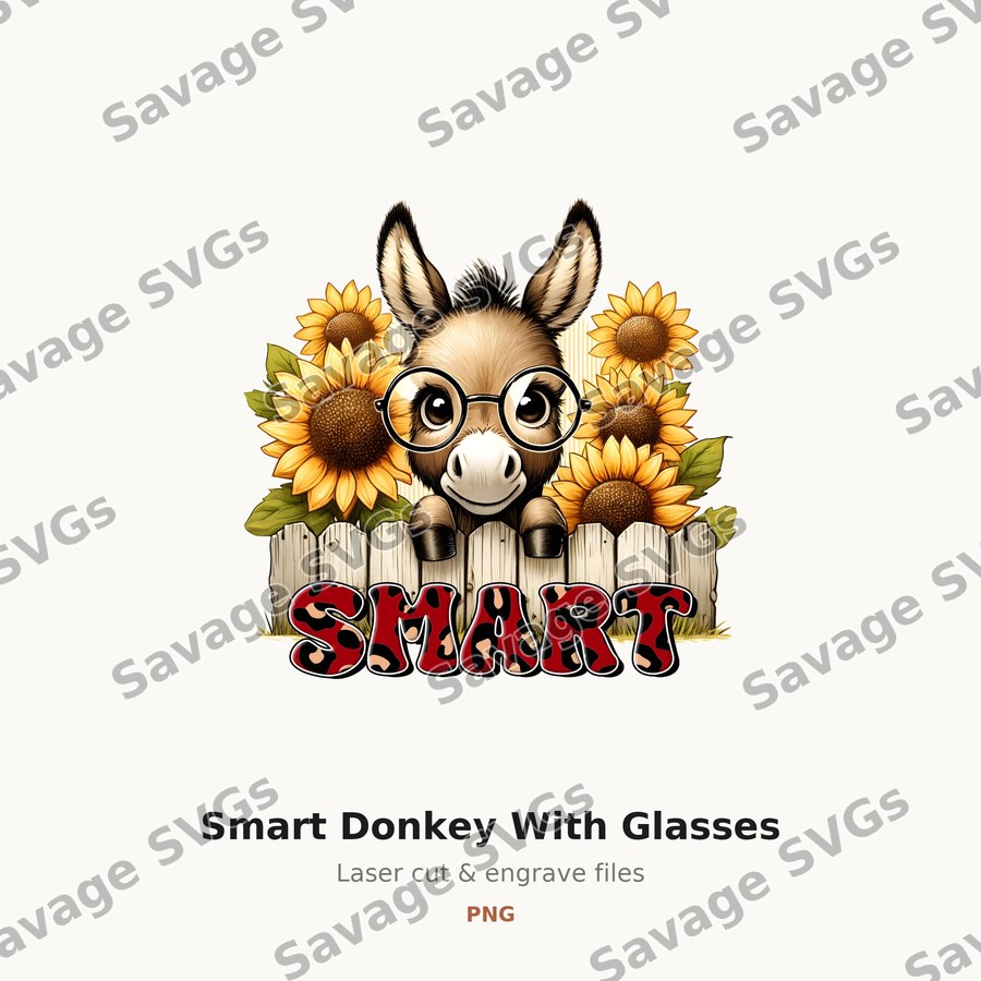 Smart Donkey With Glasses