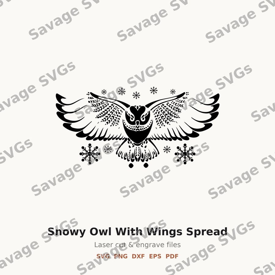 Snowy Owl With Wings Spread