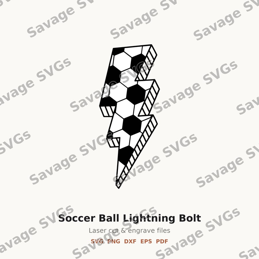 Soccer Ball Lightning Bolt