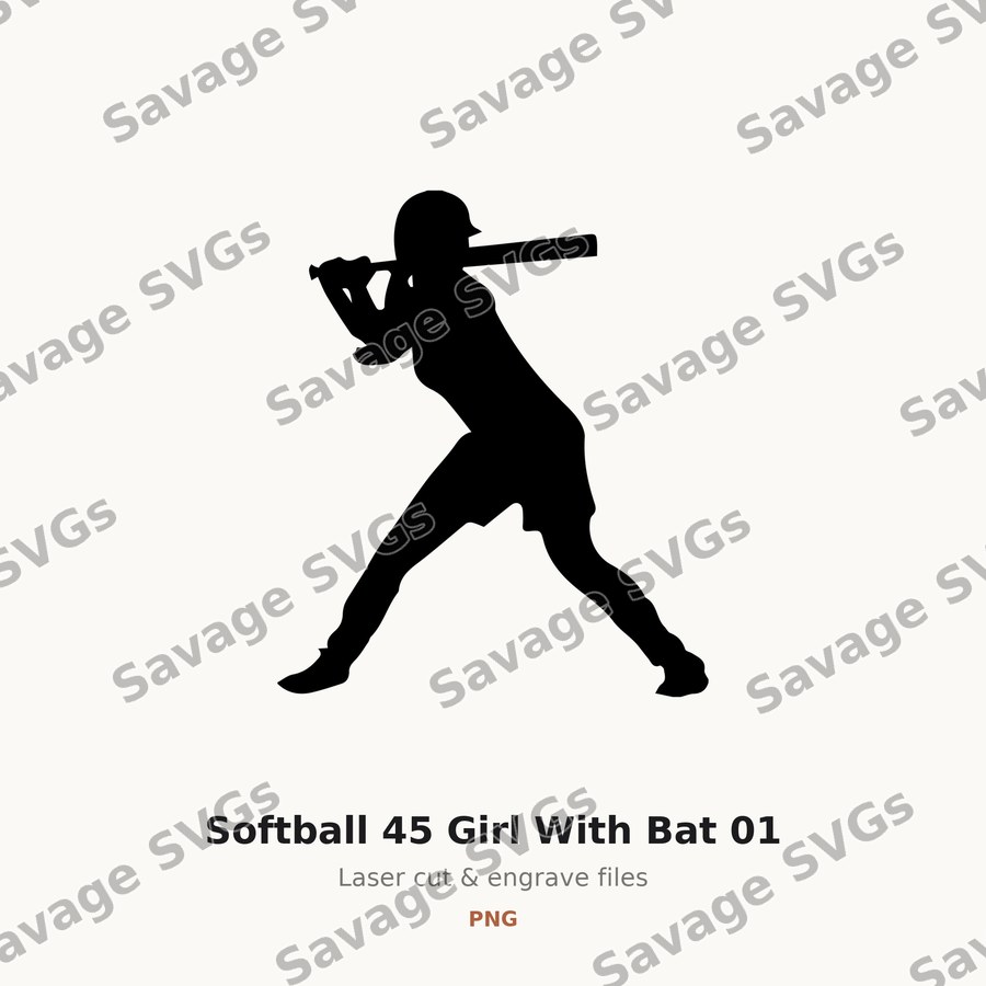 Softball 45 Girl With Bat 01