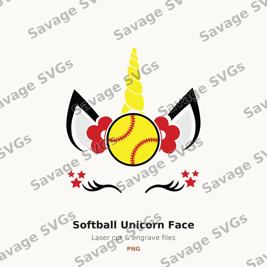 Softball Unicorn Face
