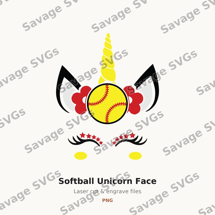 Softball Unicorn Face