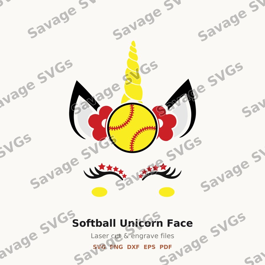 Softball Unicorn Face