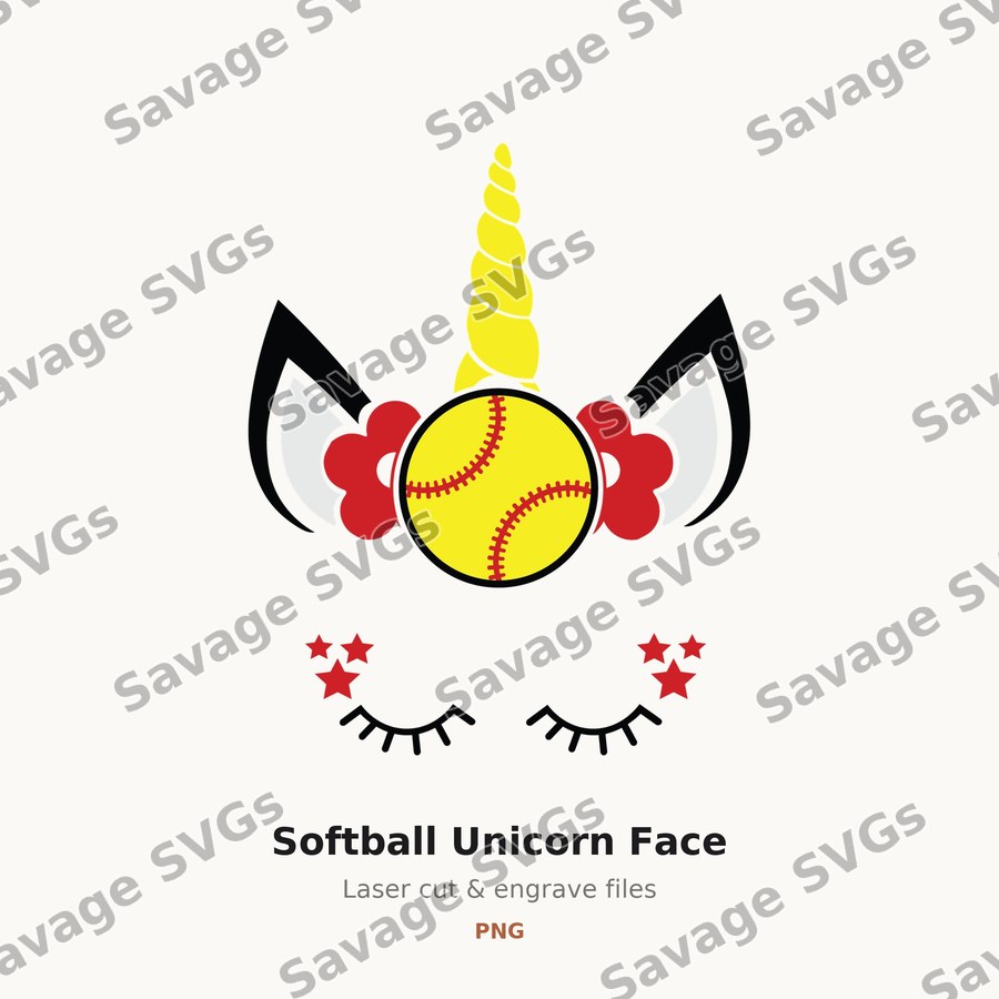 Softball Unicorn Face
