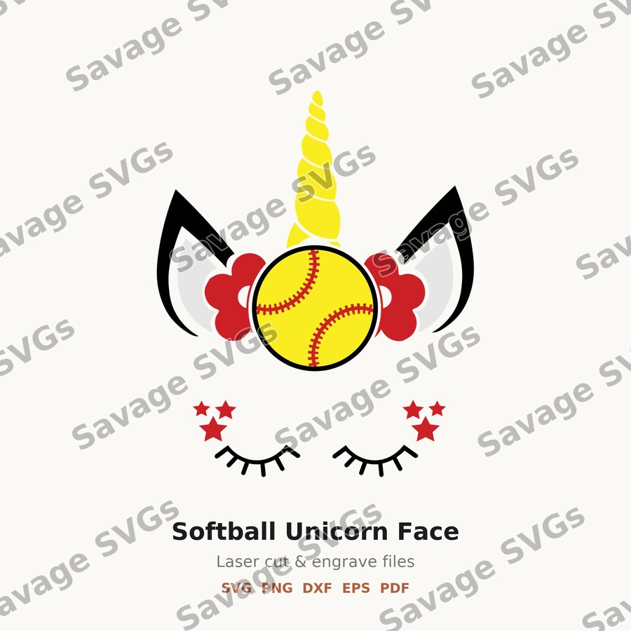 Softball Unicorn Face