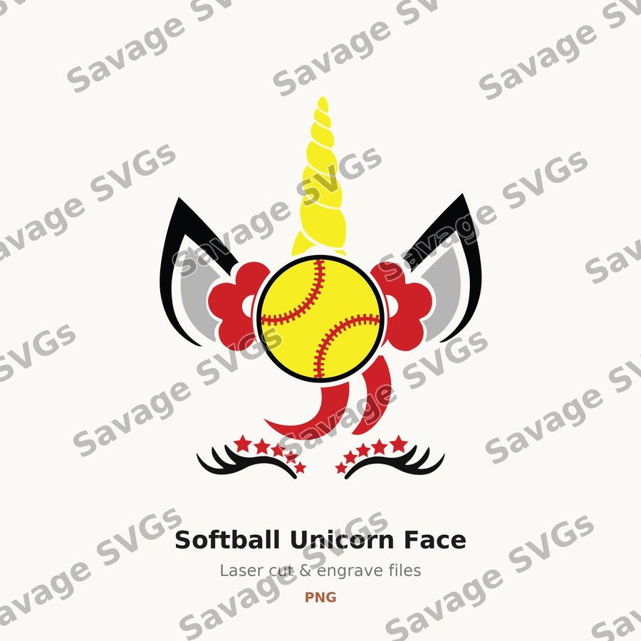 Softball Unicorn Face